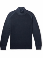 Etro - Logo-Embroidered Virgin Wool Rollneck Sweater - Blue