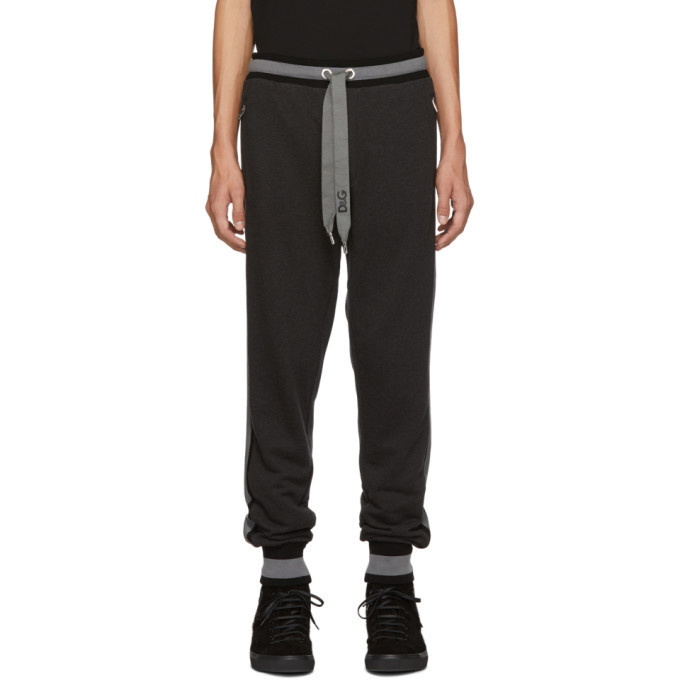 Photo: Dolce and Gabbana Black and Grey Striped Lounge Pants