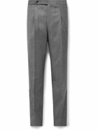 De Petrillo - Straight-Leg Pleated Wool-Flannel Trousers - Gray