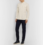 TOM FORD - Slim-Fit Button-Down Collar Brushed-Cotton Shirt - Neutrals
