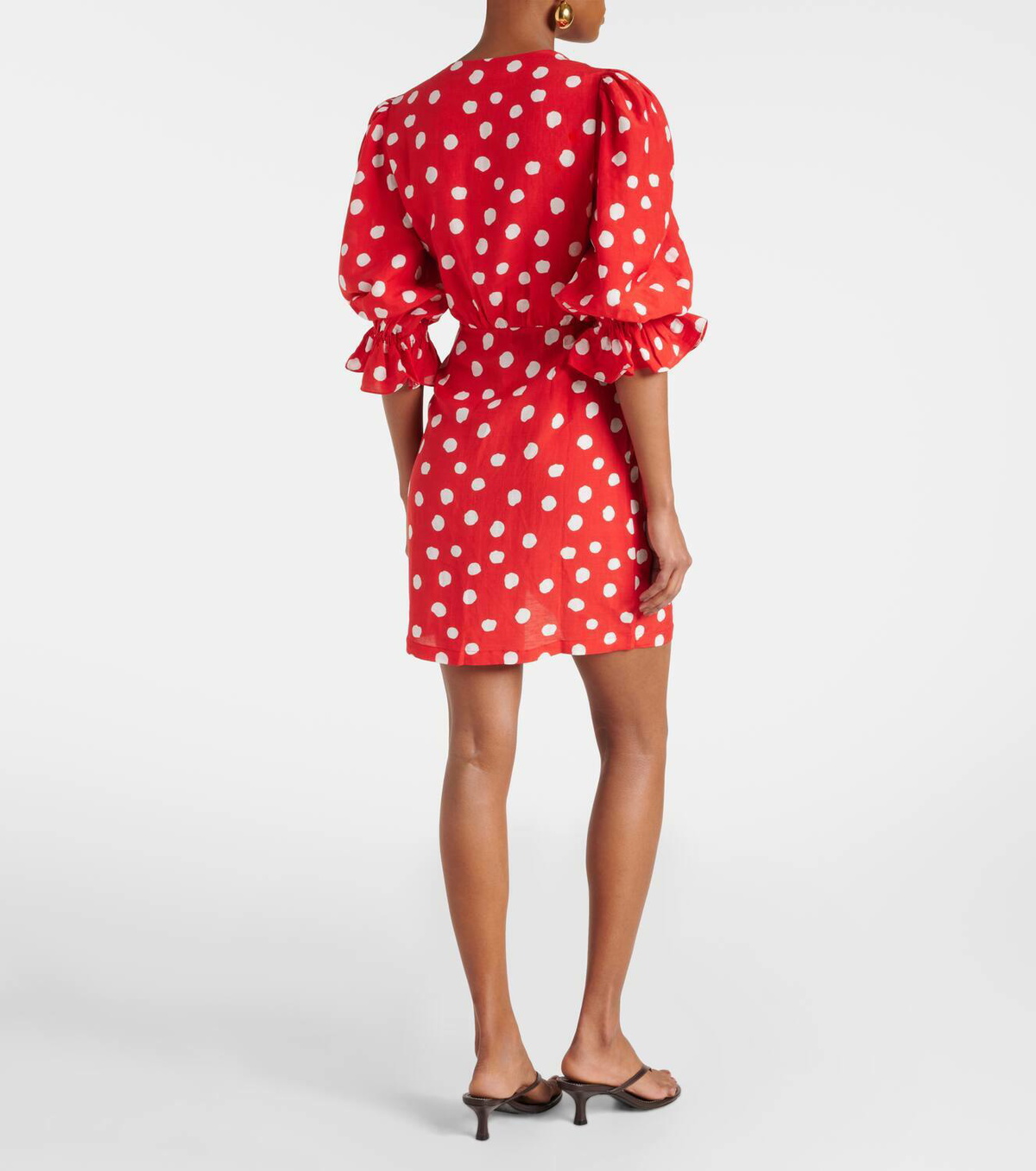 Adriana Degreas Polka-dot ruffled minidress