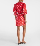 Adriana Degreas Polka-dot ruffled minidress
