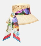 Dolce&Gabbana Scarf-detail raffia sun hat