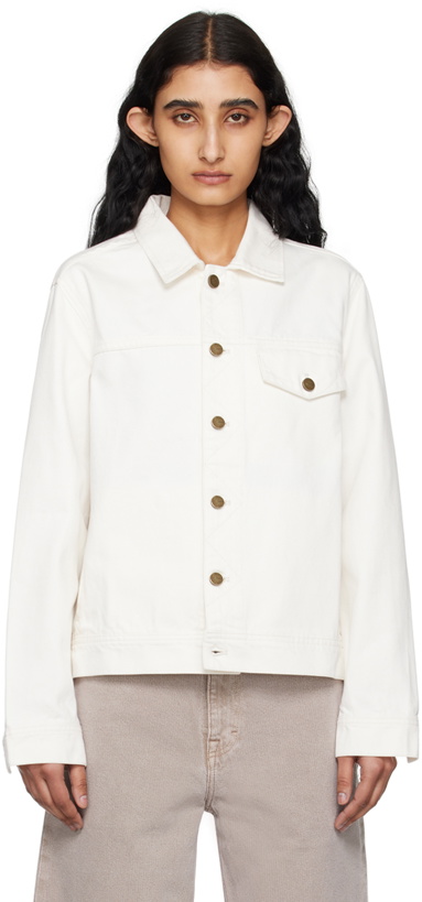 Photo: Carter Young SSENSE Exclusive White Arch Denim Jacket