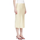 ANINE BING Yellow Bar Silk Midi Skirt