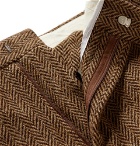 Polo Ralph Lauren - Tan Slim-Fit Herringbone Wool Suit Trousers - Men - Brown
