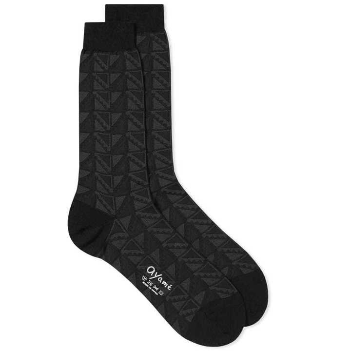 Photo: Ayame Socks Flag Solid Tonal Sock Black