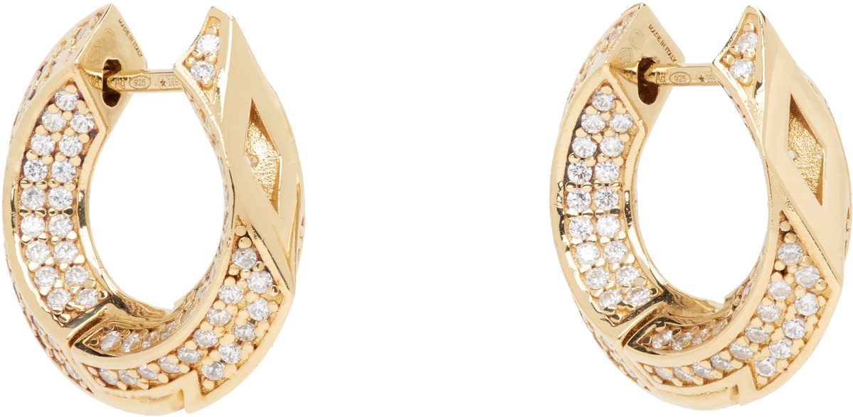 Burberry Gold Hollow Pave Earrings