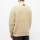 Raf Simons Men's Ribbed Crew Knit in Ecru Yellow