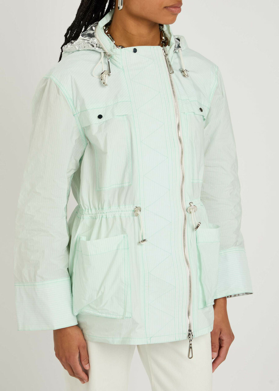 Rabanne Pinstriped Shell Jacket White