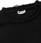 SAINT LAURENT - Distressed Cotton Sweater - Black