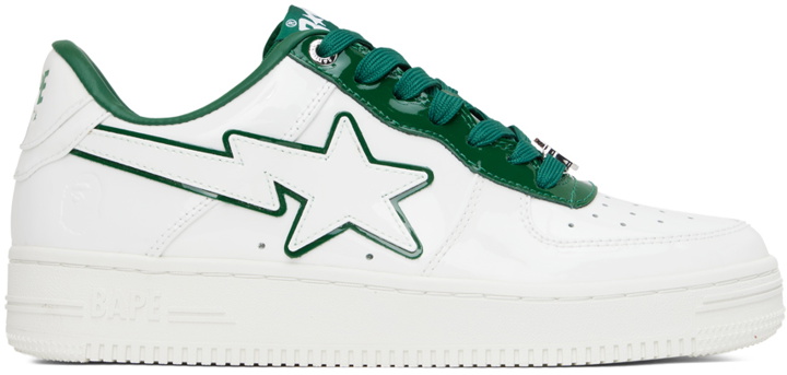 Photo: BAPE White & Green Patent Leather Sneakers