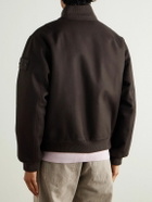Stone Island - Wool-Blend Flannel Bomber Jacket - Brown
