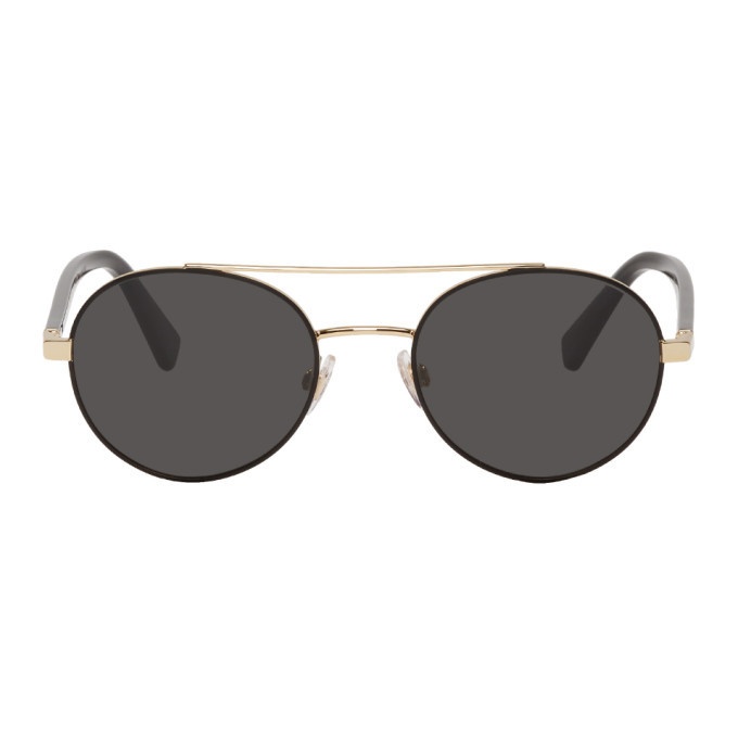 Photo: Dolce and Gabbana Gold Metal Round Sunglasses
