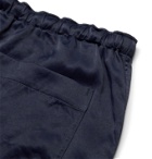 Chimala - Wide-Leg Satin Drawstring Shorts - Blue