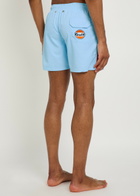 AN-Y1 Embroidered Shell Swim Shorts Light Blue