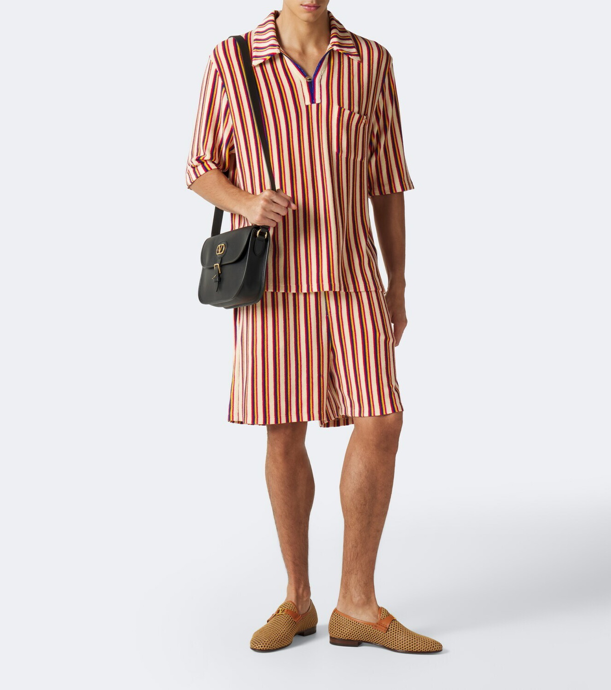 Valentino Striped terry polo shirt