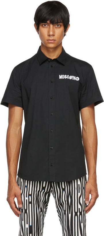 Photo: Moschino Black Symbols Logo Short Sleeve Shirt