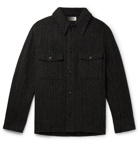 Isabel Marant - Gervon Herringbone Mélange Virgin Wool Overshirt - Black