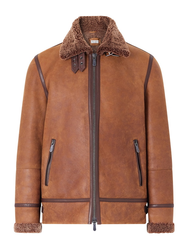 Photo: Brunello Cucinelli - Shearling Jacket - Brown