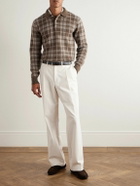Ralph Lauren Purple label - Checked Brushed Cashmere Polo Shirt - Brown