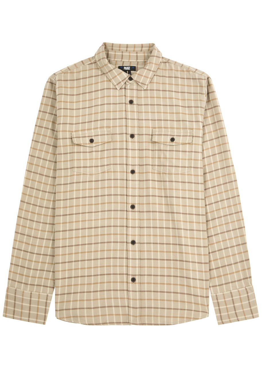 Paige Everett Checked Cotton-blend Shirt Cream