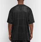 Y-3 - Oversized Patchwork Mesh-Jacquard T-Shirt - Men - Black