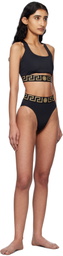 Versace Underwear Black Greca Border High Waist Bikini Bottom