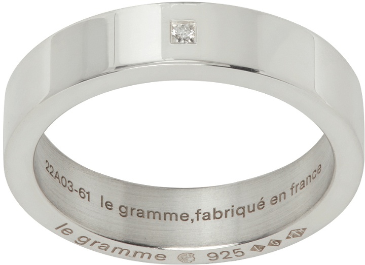 Photo: Le Gramme Silver 'Le 7 Grammes' Diamond Ribbon Ring