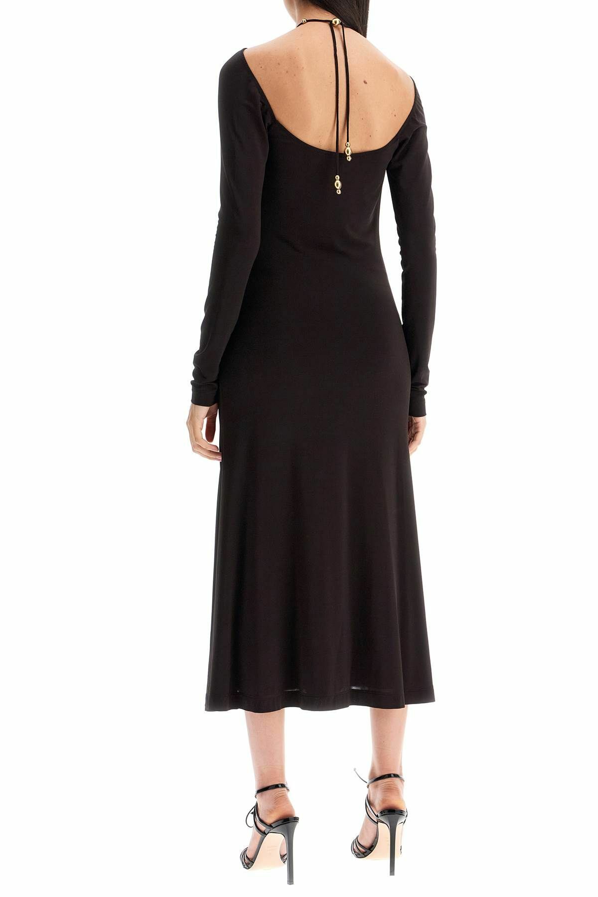 FERRAGAMO "jersey dress with pearl embell Brown Salvatore Ferragamo