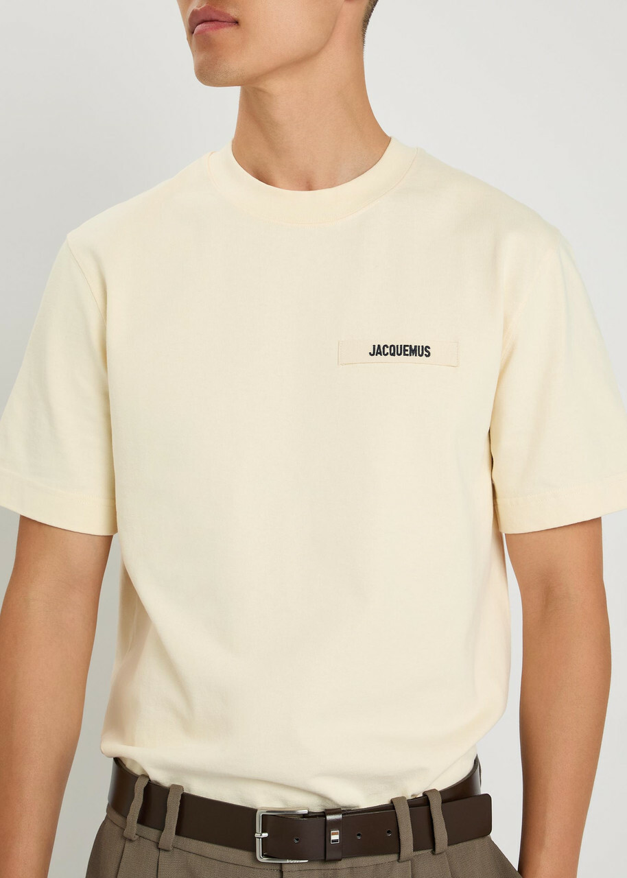 Jacquemus Le T-shirt Logo-embroidered Cotton T-shirt Beige