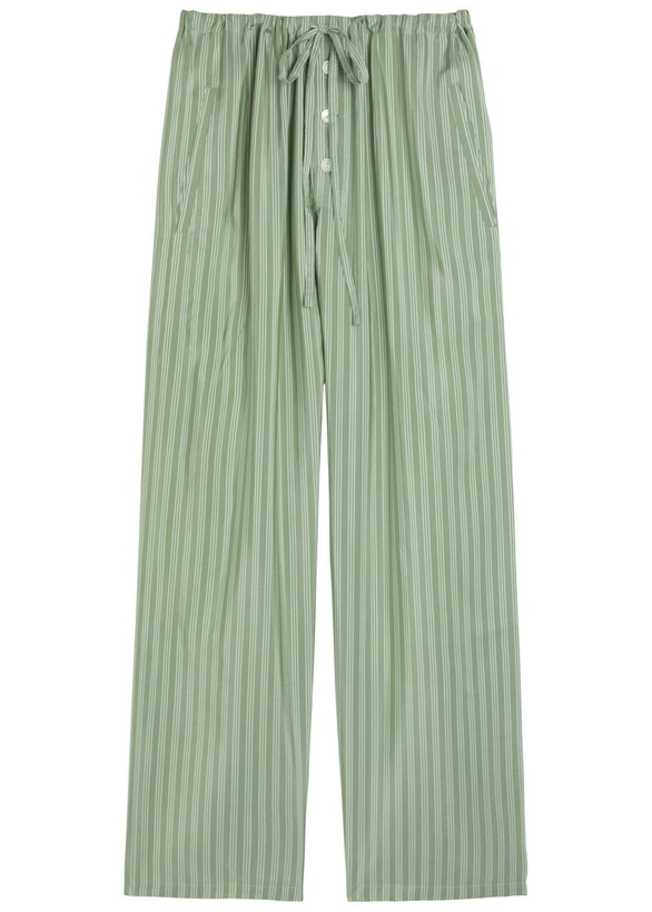 Photo: Bode Sylvan Striped Silk Trousers Green
