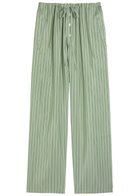 Bode Sylvan Striped Silk Trousers Green