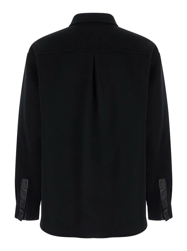 Photo: ARMA Black Oversized Shirt With Patch Pocket In Wool Man