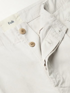 Folk - Assembly Tapered Pleated Cotton-Canvas Trousers - Neutrals