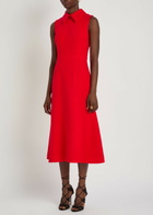 Emilia Wickstead Leontine Wool-crepe Midi Dress Red