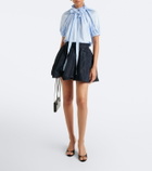 Patou Bow-detail gathered cotton jersey top