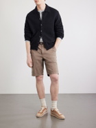 Canali - Straight-Leg Stretch Cotton-Blend Gabardine Shorts - Brown