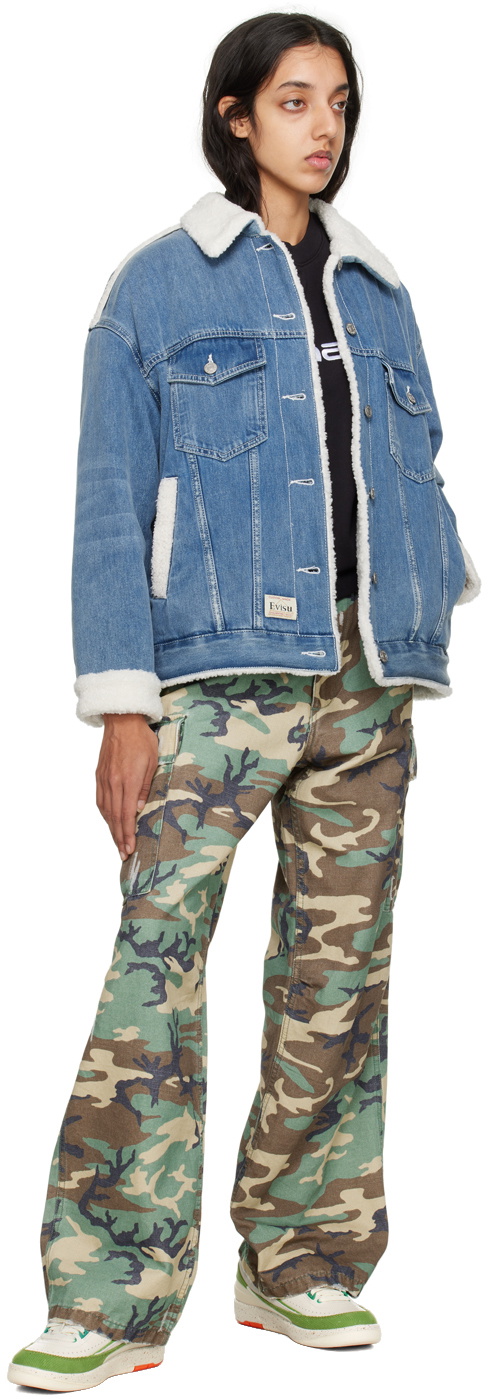 Evisu Blue 'Daruma & Fortune Cat' Denim Jacket