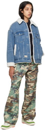 Evisu Blue 'Daruma & Fortune Cat' Denim Jacket