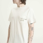 Universal Works Men's Script Logo Pocket T-shirt in Ecru
