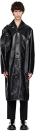 Jil Sander Black Sport Leather Coat