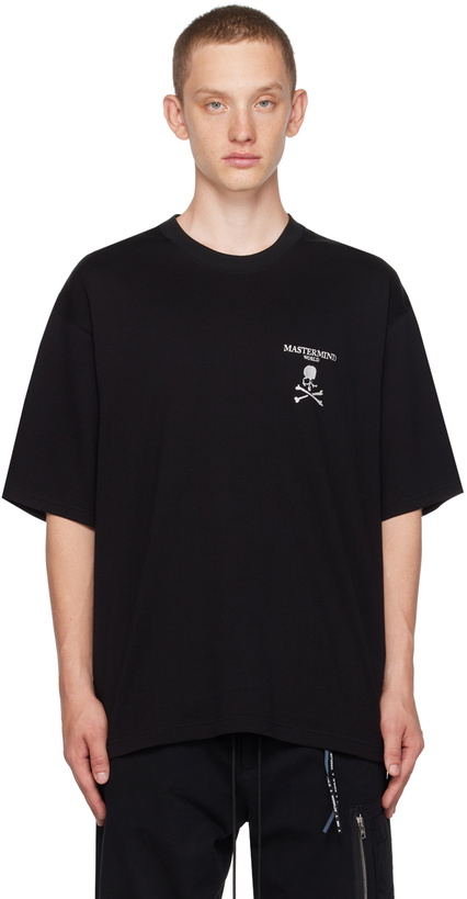 Photo: mastermind WORLD Black Embroidered T-Shirt