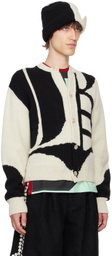 Stefan Cooke Off-White & Black Gothic Font Cardigan