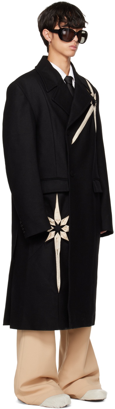 KUSIKOHC SSENSE Exclusive Black Origami Flower Coat
