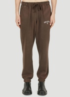 Embroidered Logo Track Pants in Brown