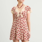 RIXO Women's Lacie Floral Mini Dress in Eva Floral Cream