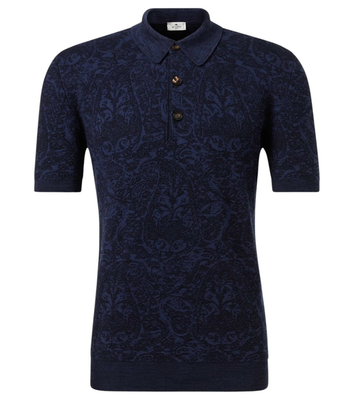 Photo: Etro Cotton and wool-blend jacquard polo sweater