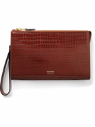 TOM FORD - Croc-Effect Leather Pouch