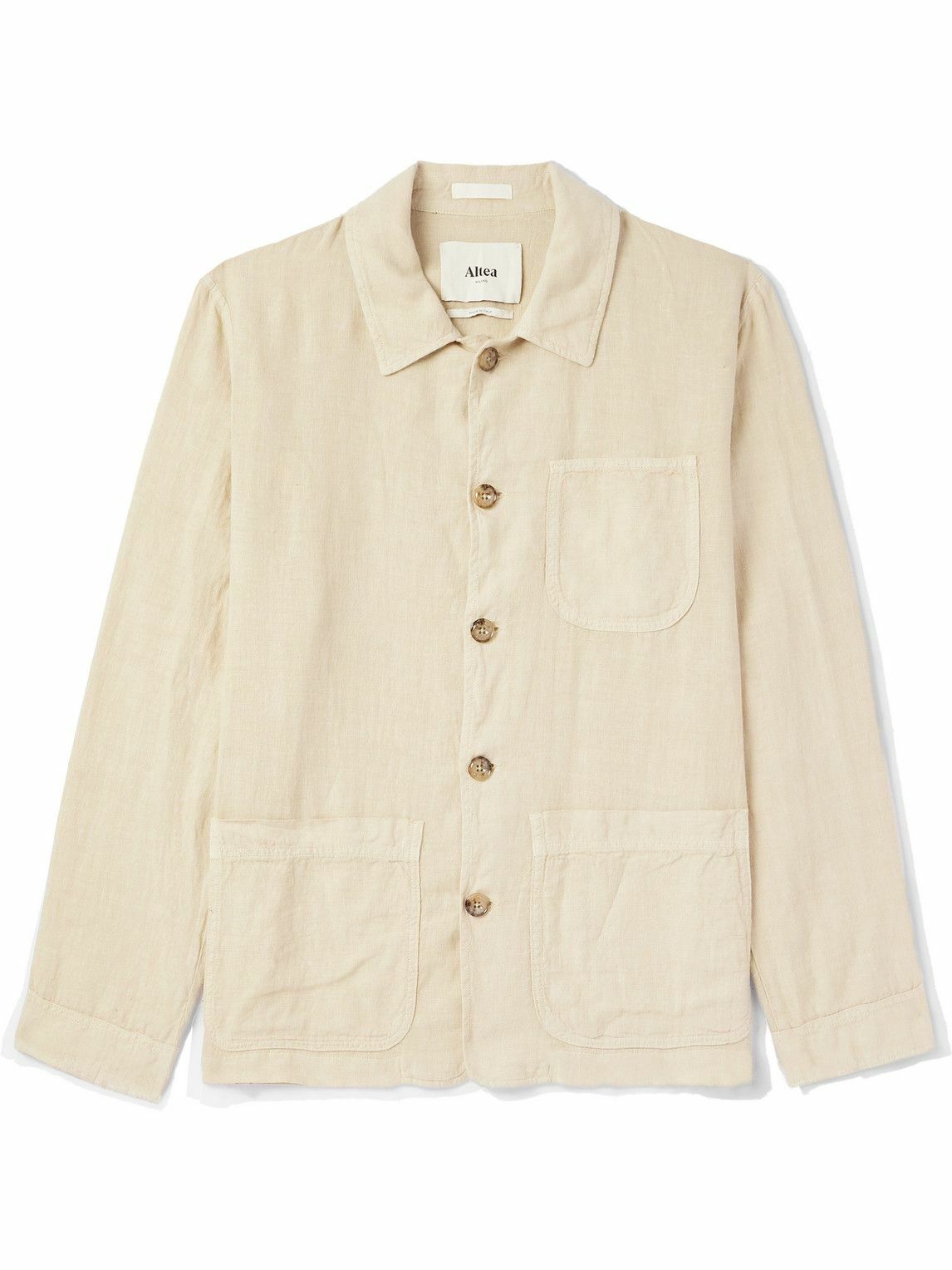 Altea - Constantin Garment-Dyed Linen Overshirt - Neutrals